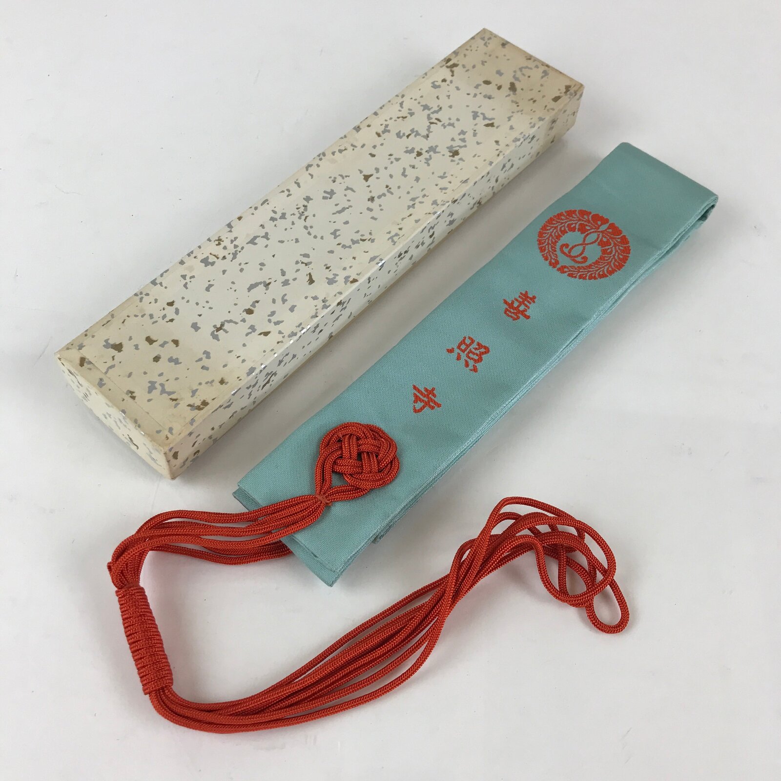 Japanese Buddhist Costume Wagesa Vtg Sash Surplice Crest Blue BU784