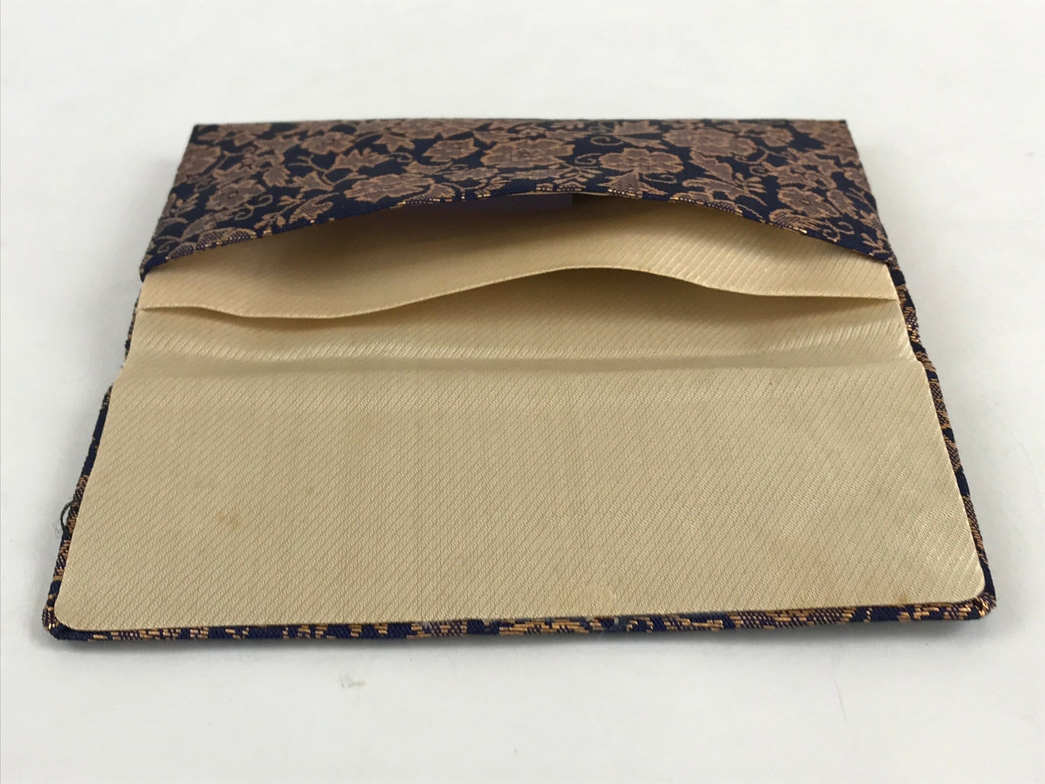 Japanese Buddhist Fabric Bag Prayer Beads Jyuzu-Bukuro Vtg Silk Nishijin-Ori Blu