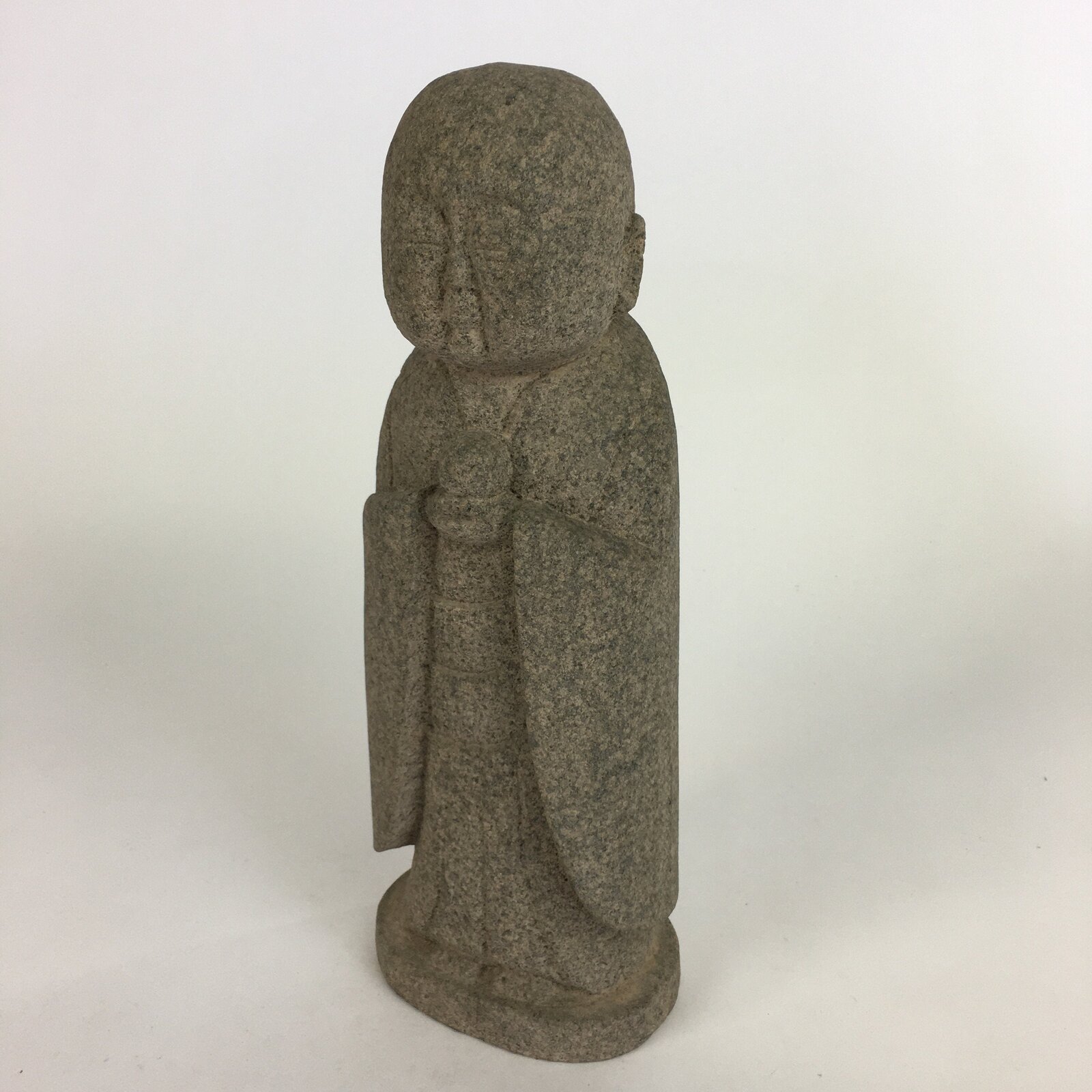 Japanese Buddhist Jizo-Bosatsu Stone Statue Vtg Jizo Stone Sculpture BD642