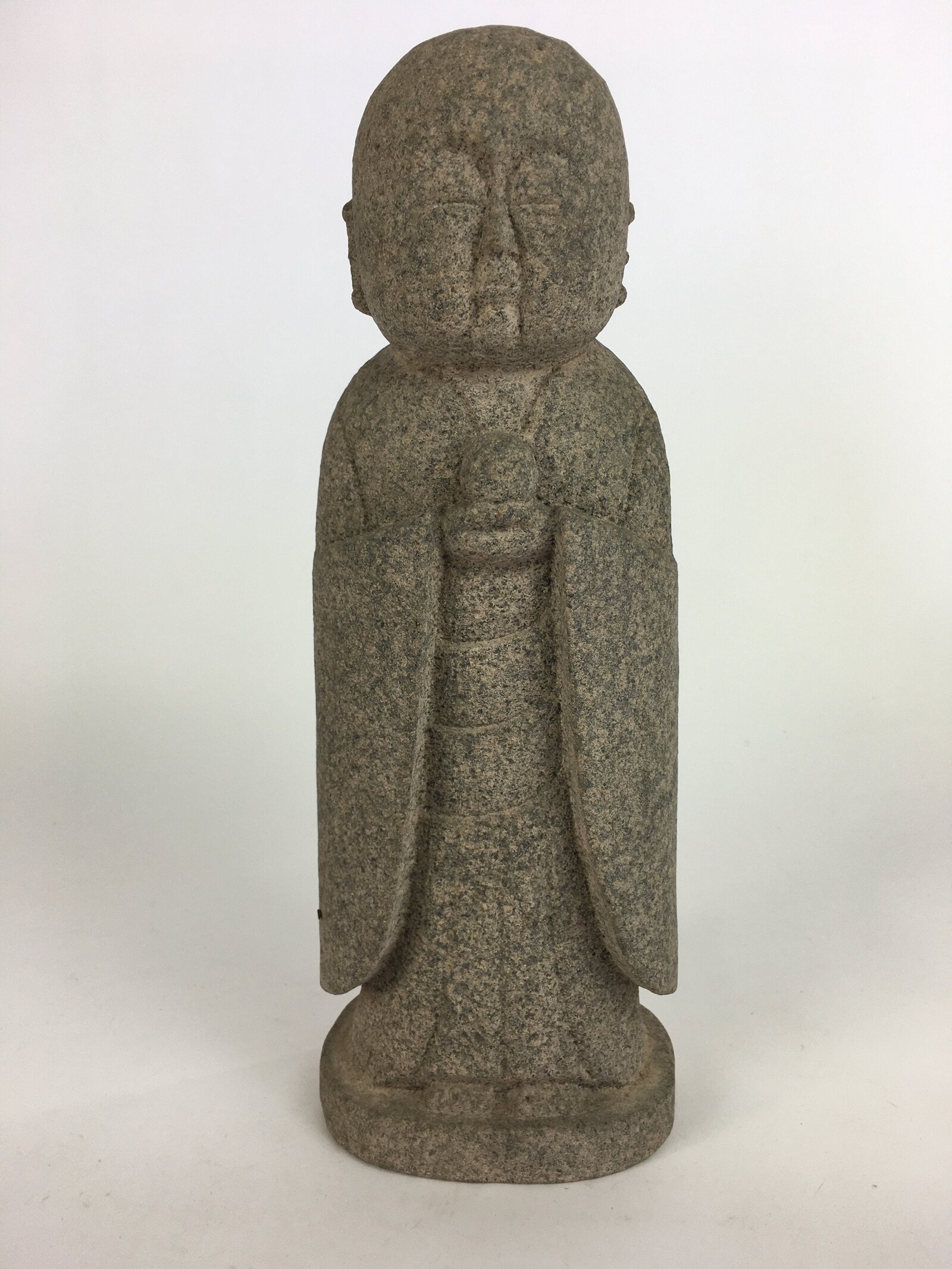 Japanese Buddhist Jizo-Bosatsu Stone Statue Vtg Jizo Stone Sculpture BD642