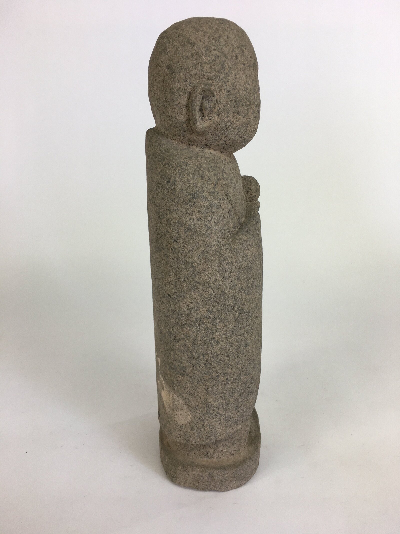 Japanese Buddhist Jizo-Bosatsu Stone Statue Vtg Jizo Stone Sculpture BD642