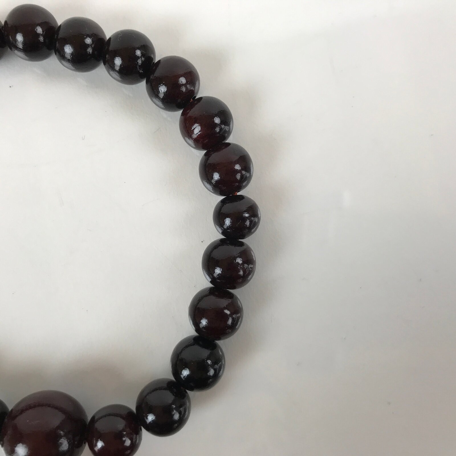 Japanese Buddhist Juzu Prayer Bracelet Vtg Rosary Wooden Bead Brown Tassel JZ146