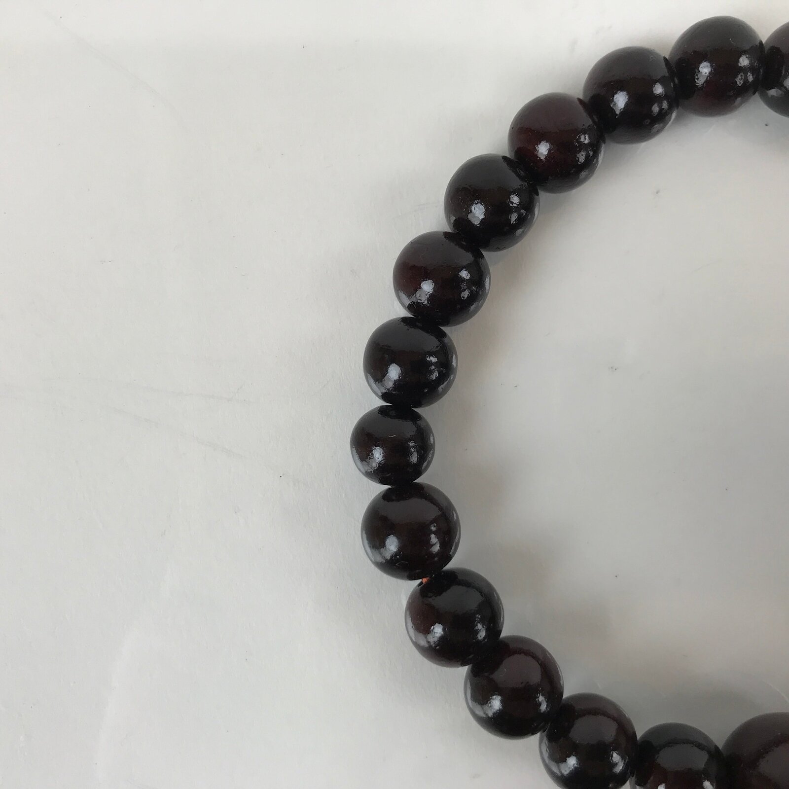 Japanese Buddhist Juzu Prayer Bracelet Vtg Rosary Wooden Bead Brown Tassel JZ146