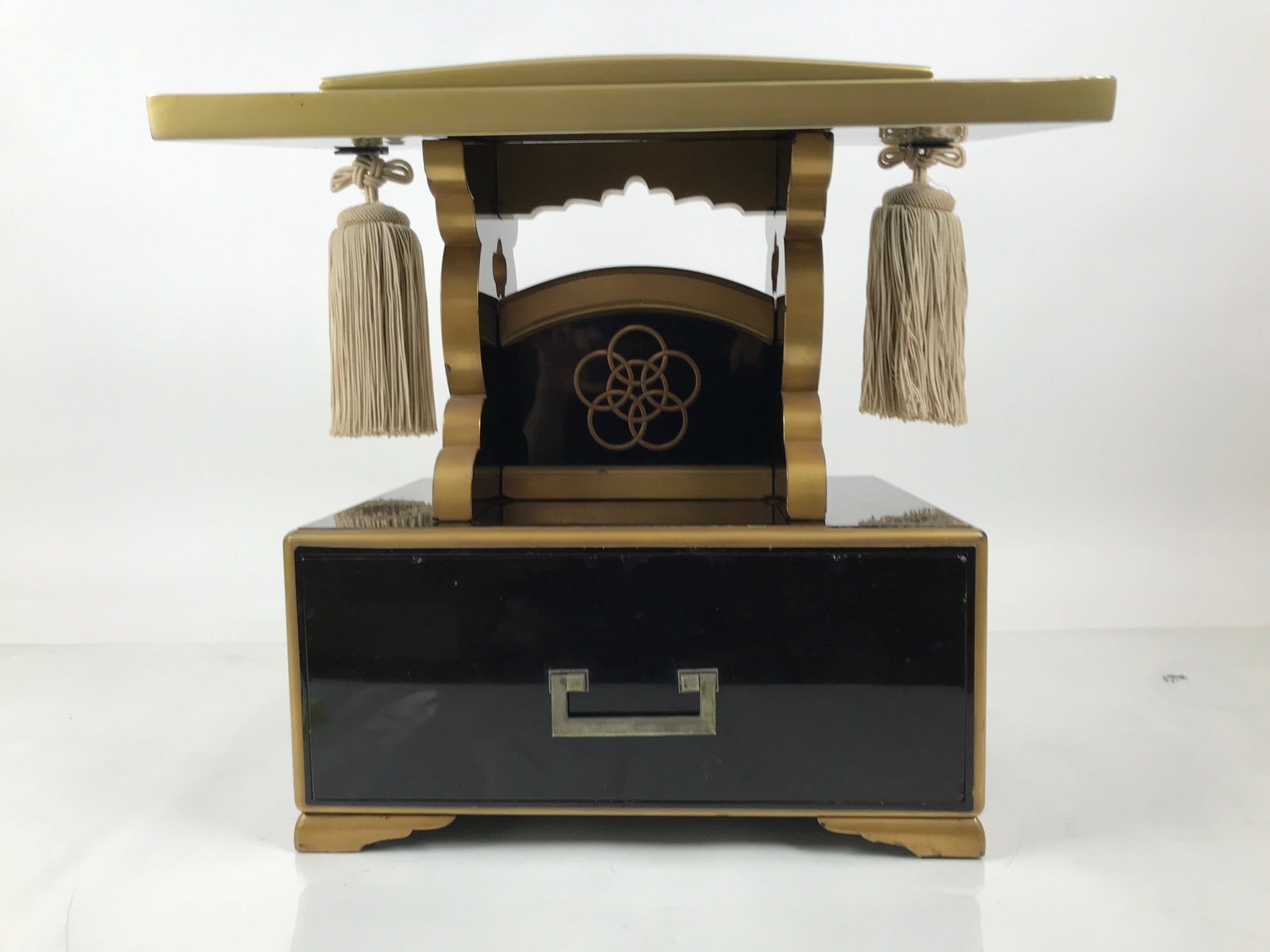 Japanese Buddhist Lacquered Hedai Shokendai Sutra Book Reading Stand Makie BA721