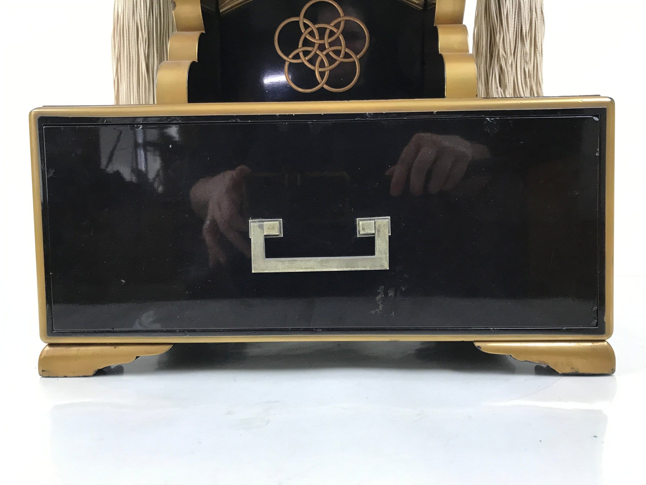 Japanese Buddhist Lacquered Hedai Shokendai Sutra Book Reading Stand Makie BA721