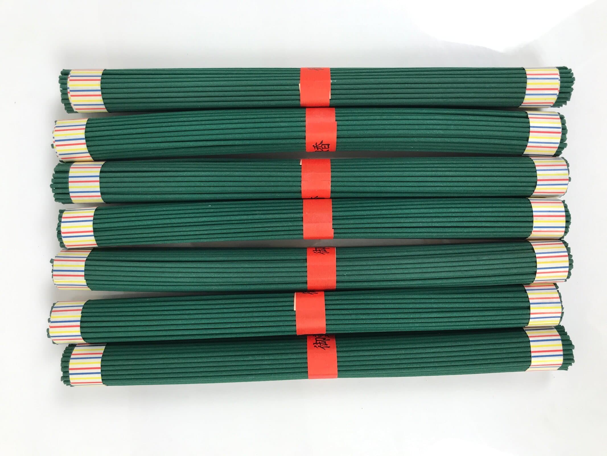Japanese Buddhist Offer Incense Sticks Senko Vtg Boxed 7 Bundles Green IN19