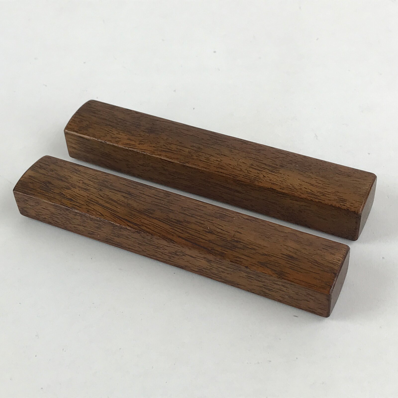 Japanese Buddhist Percussion Instrument Hyoushigi Ongi Vtg Wood Brown BA75