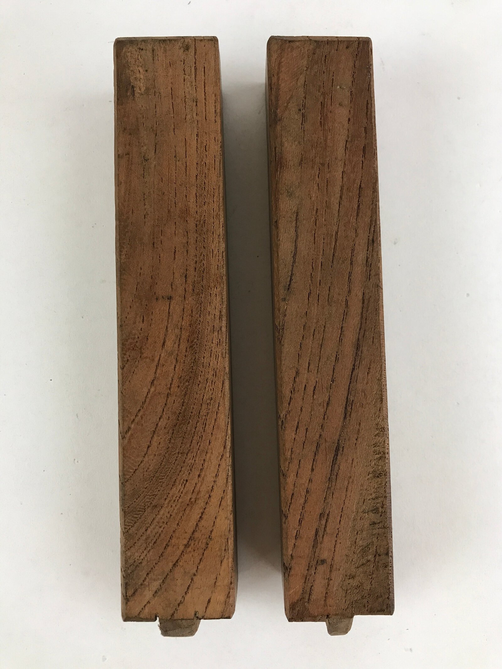 Japanese Buddhist Percussion Instrument Hyoushigi Ongi Vtg Wood Brown BA76