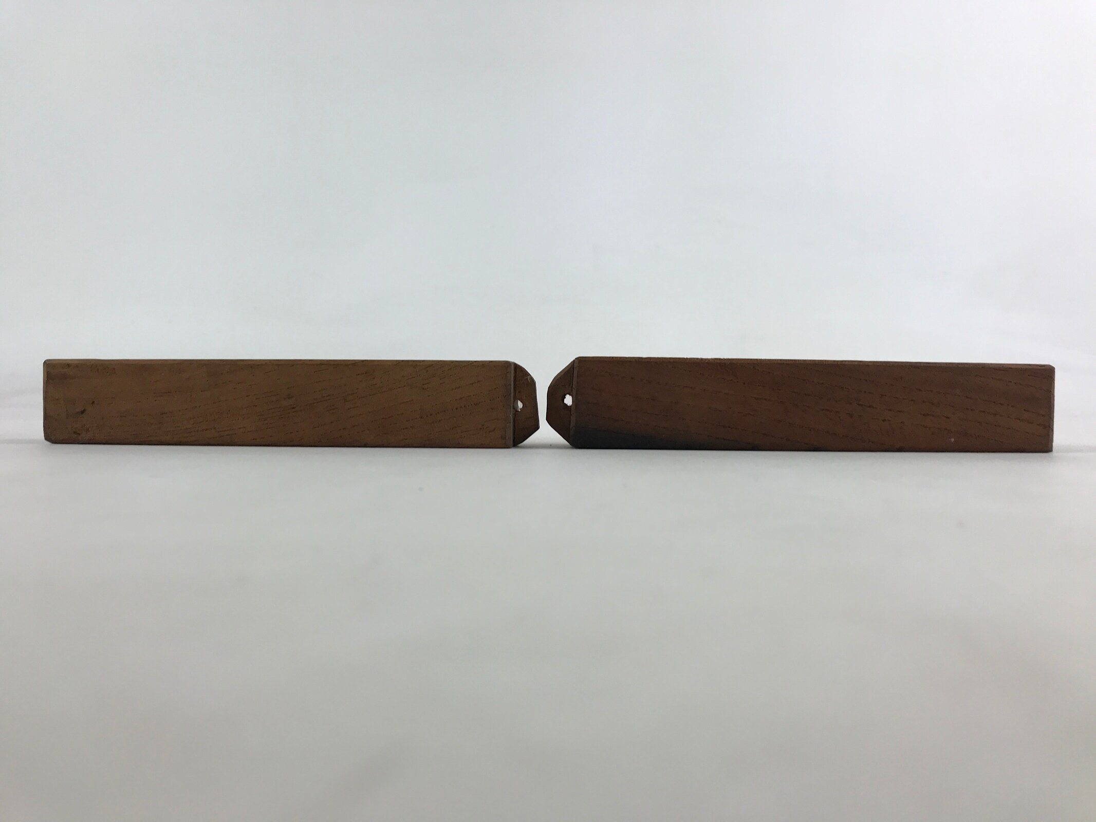 Japanese Buddhist Percussion Instrument Hyoushigi Ongi Vtg Wood Brown BA76