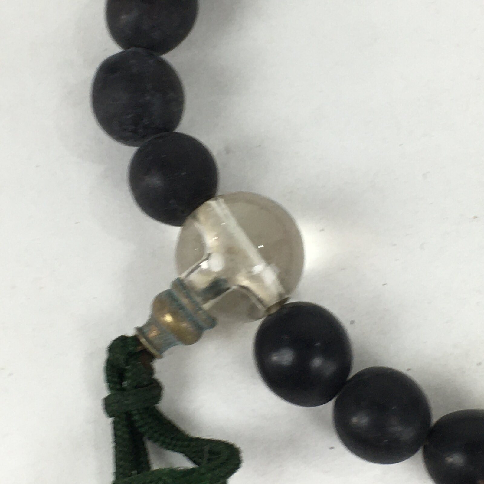 Japanese Buddhist Prayer Beads Vtg Black Beads Juzu Rosary Bracelet JZ79