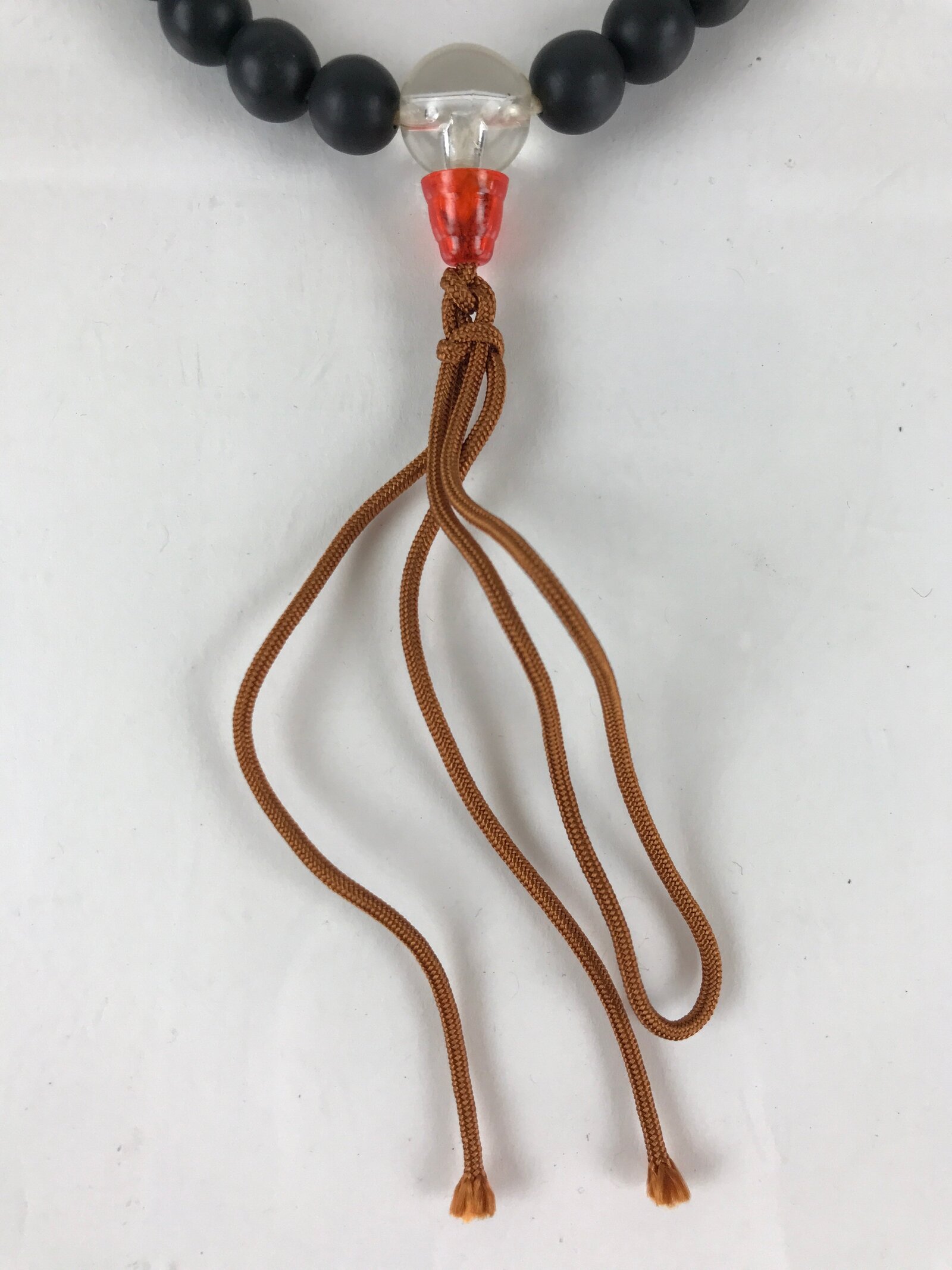 Japanese Buddhist Prayer Beads Vtg Black Juzu Rosary Bracelet JZ108