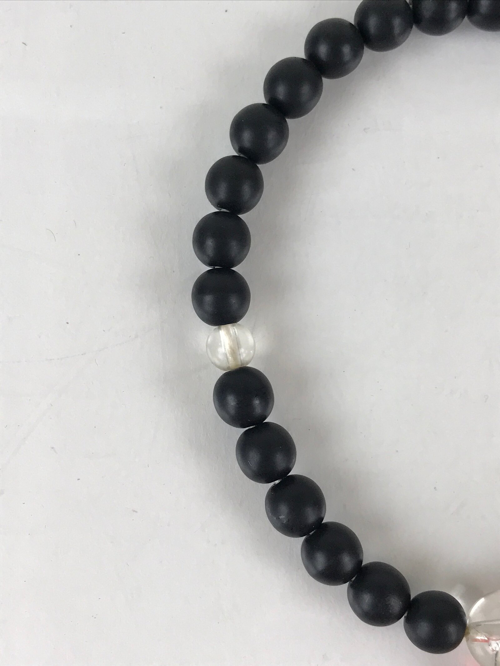 Japanese Buddhist Prayer Beads Vtg Black Juzu Rosary Bracelet JZ108