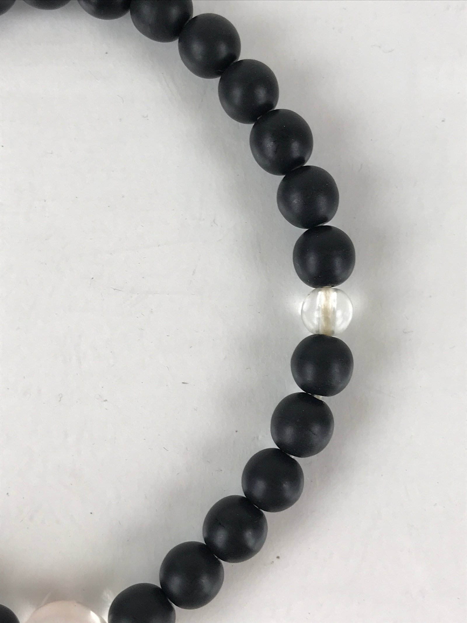 Japanese Buddhist Prayer Beads Vtg Black Juzu Rosary Bracelet JZ108