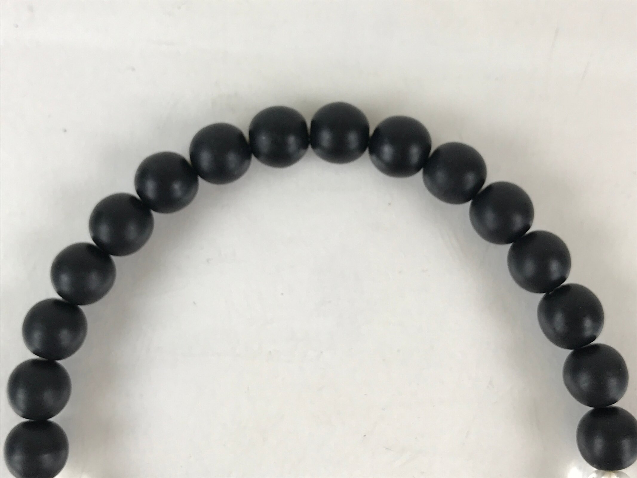 Japanese Buddhist Prayer Beads Vtg Black Juzu Rosary Bracelet JZ108