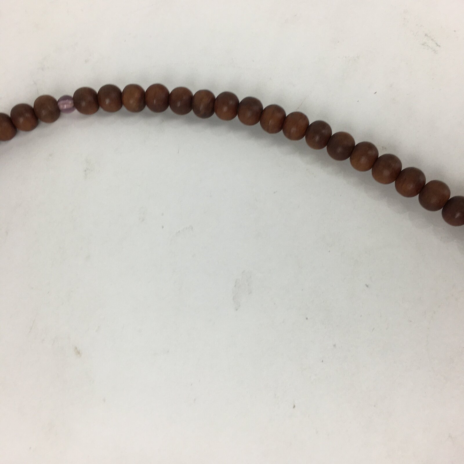 Japanese Buddhist Prayer Beads Vtg Brown Wood Beads Juzu Rosary Bracelet JZ80