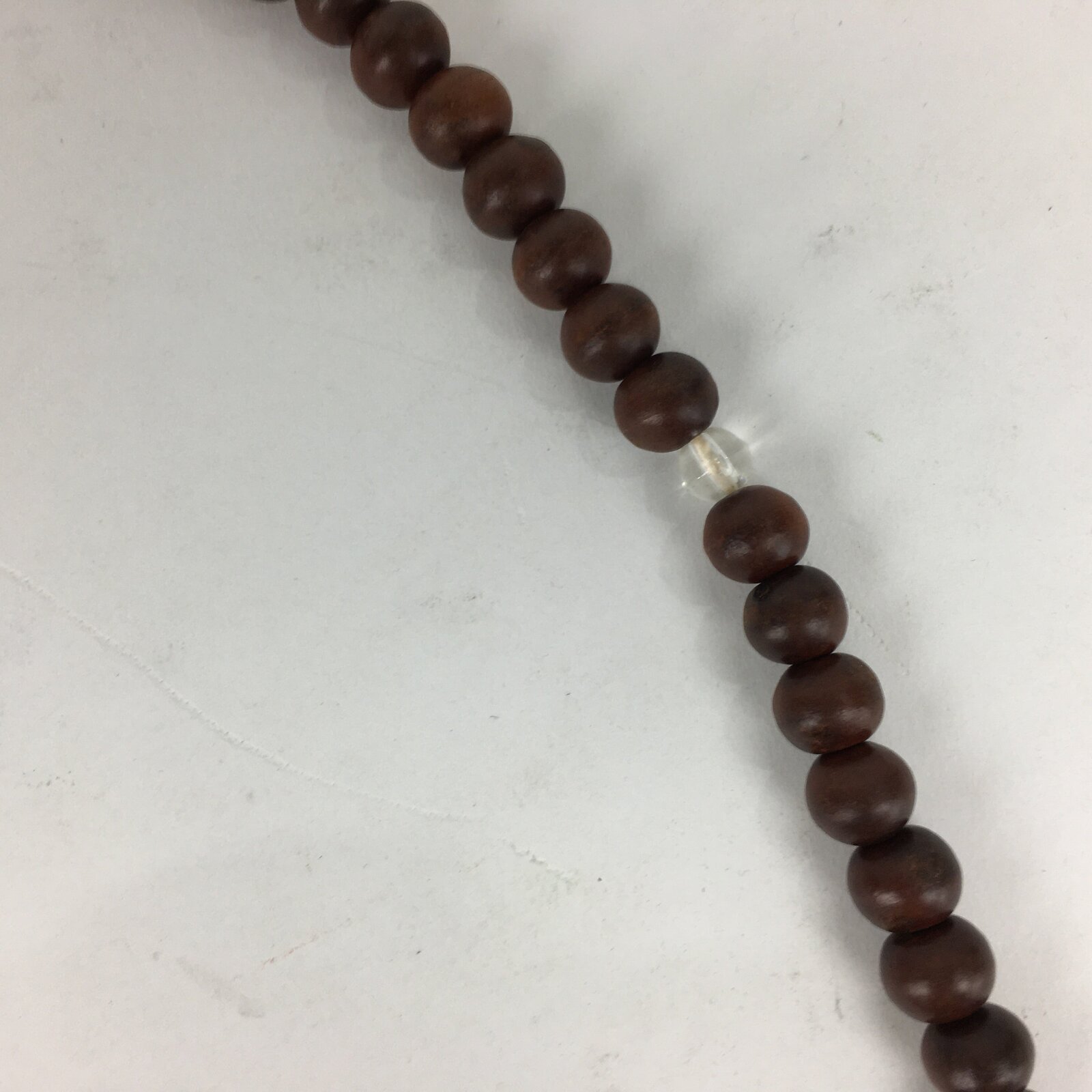 Japanese Buddhist Prayer Beads Vtg Brown Wood Beads Juzu Rosary Bracelet JZ90