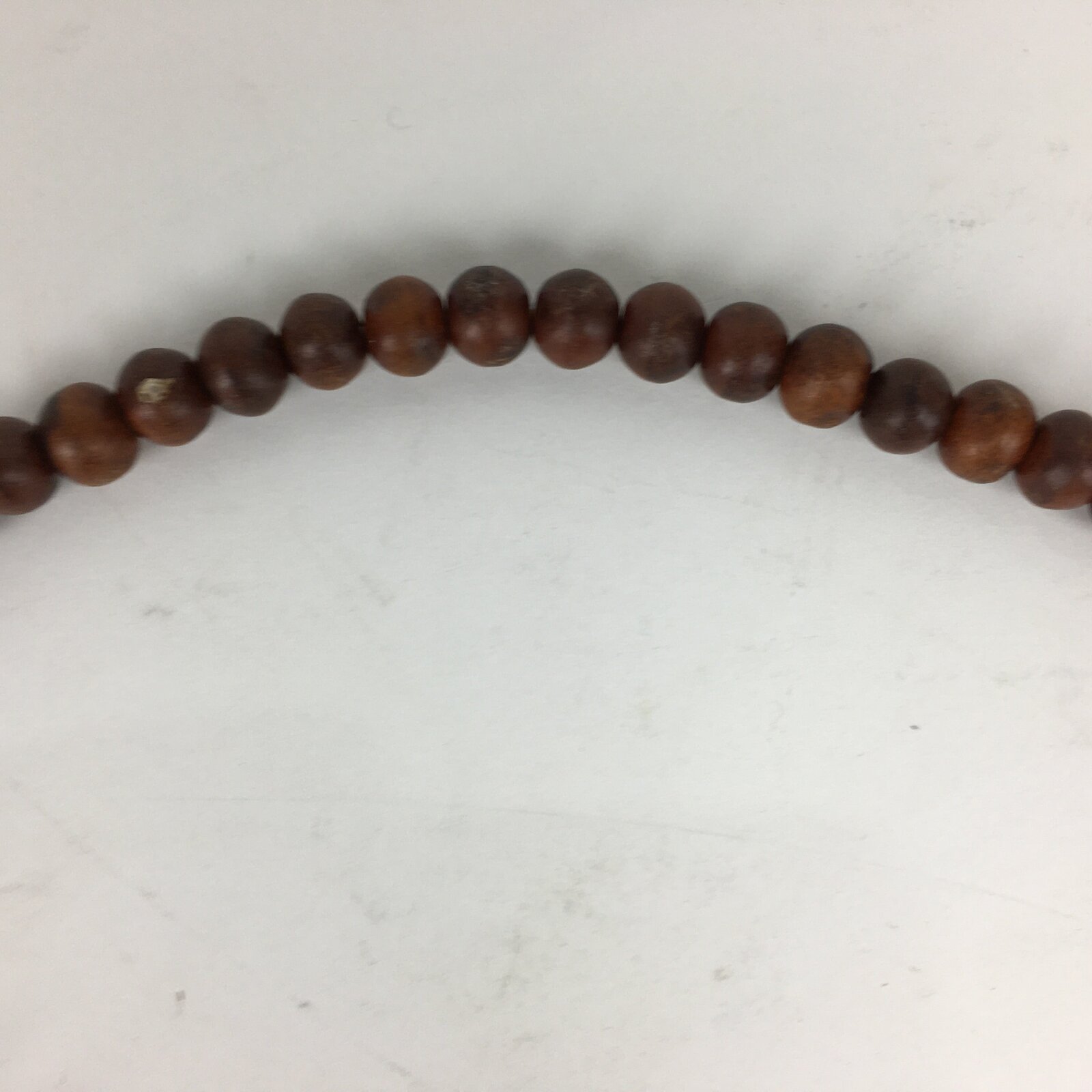 Japanese Buddhist Prayer Beads Vtg Brown Wood Beads Juzu Rosary Bracelet JZ90
