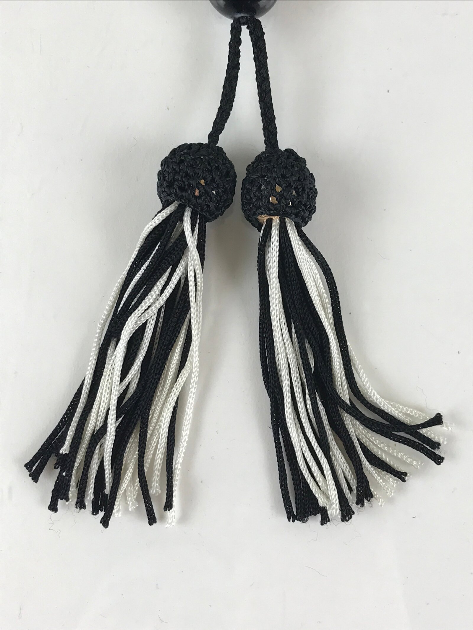 Japanese Buddhist Prayer Beads Vtg Stone Black Juzu Rosary Bracelet JZ106