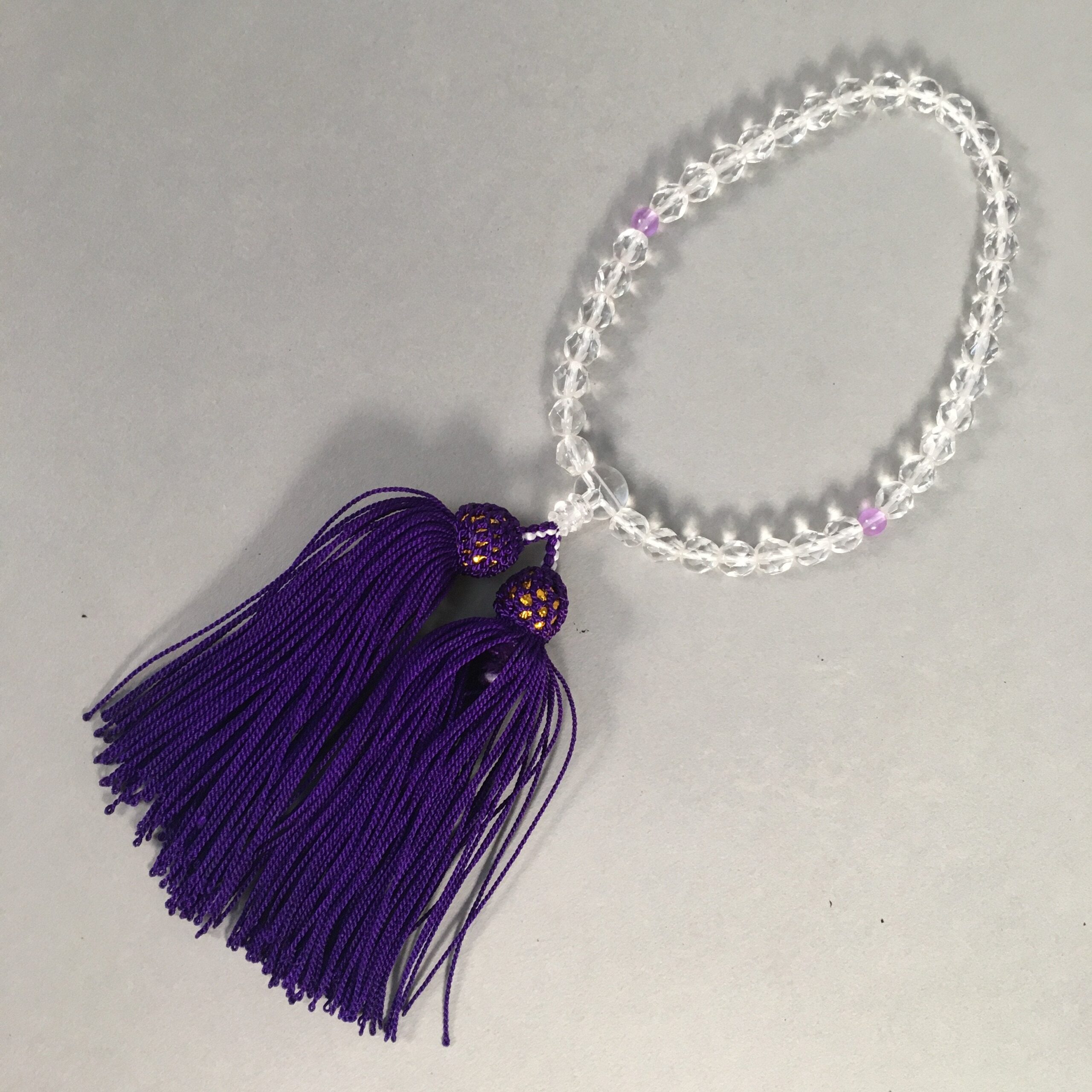 Japanese Buddhist Prayer Beads Vtg Translucent Juzu Rosary Bracelet JZ50