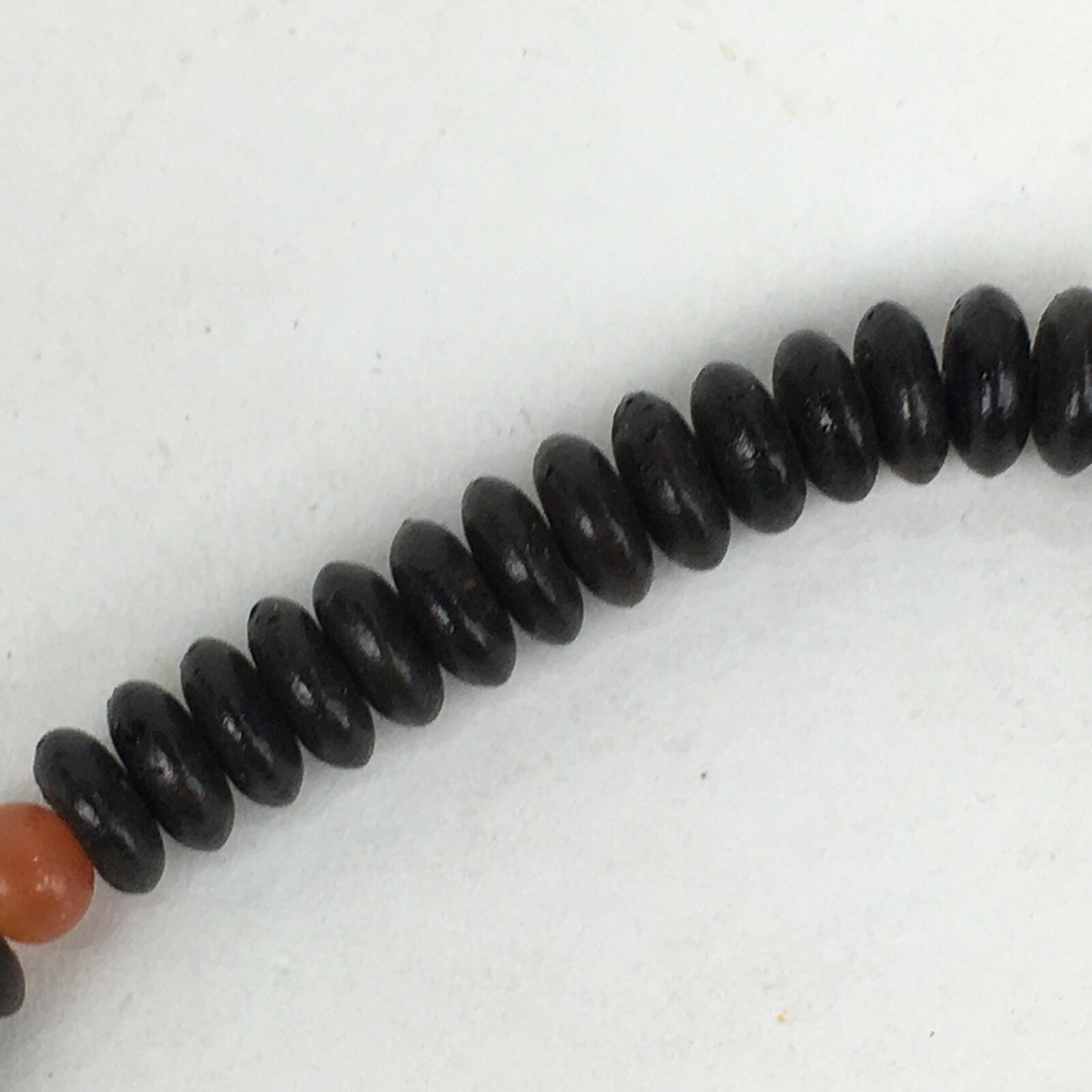 Japanese Buddhist Prayer Beads Vtg Wood Black Juzu Rosary Bracelet JZ91