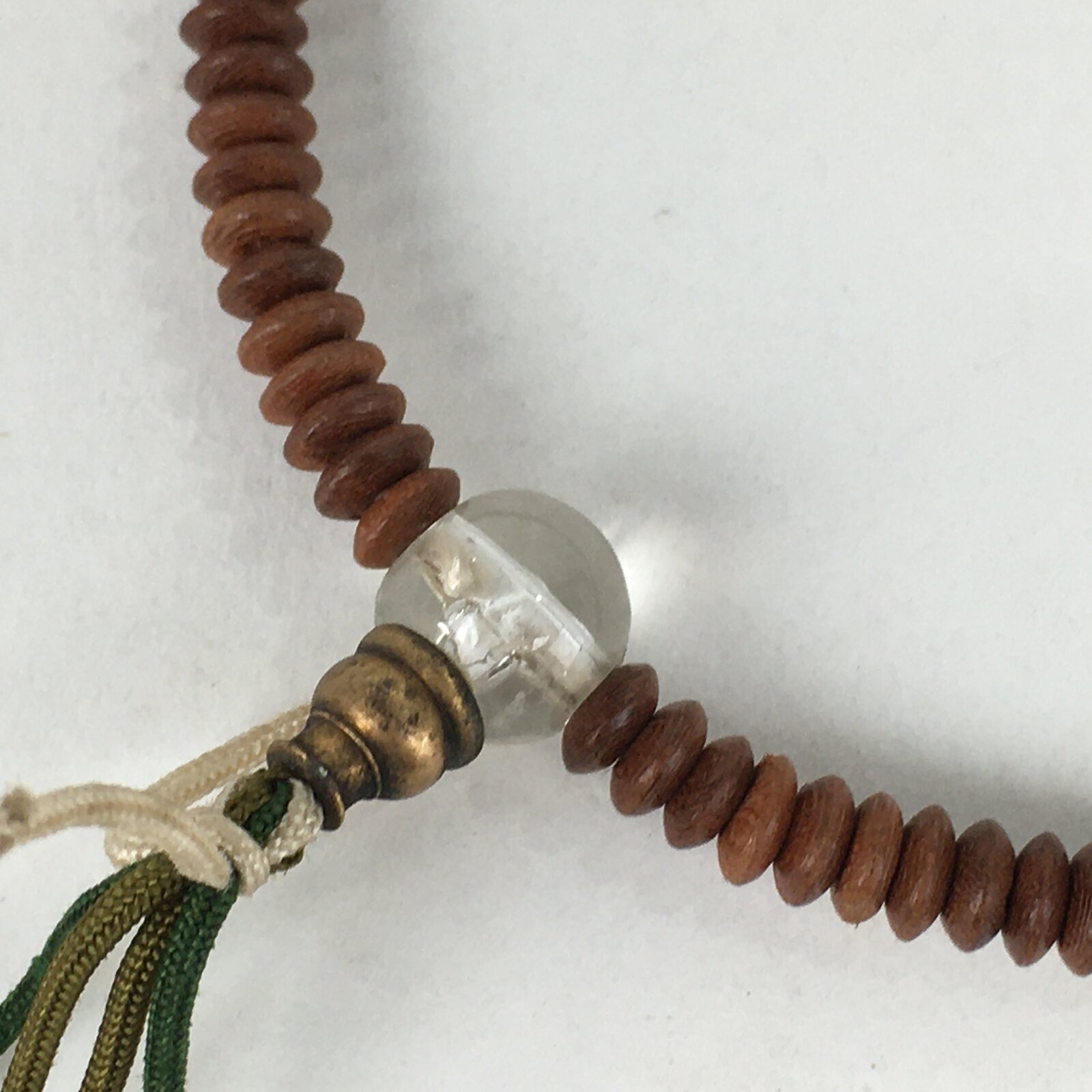 Japanese Buddhist Prayer Beads Vtg Wood Brown Juzu Rosary Bracelet JZ89