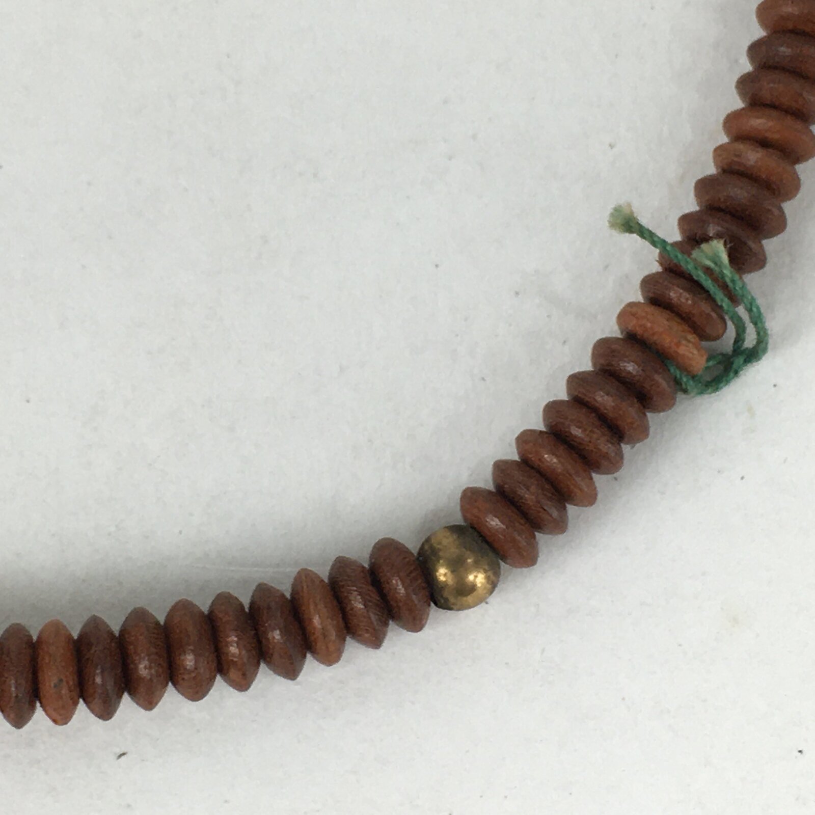 Japanese Buddhist Prayer Beads Vtg Wood Brown Juzu Rosary Bracelet JZ89