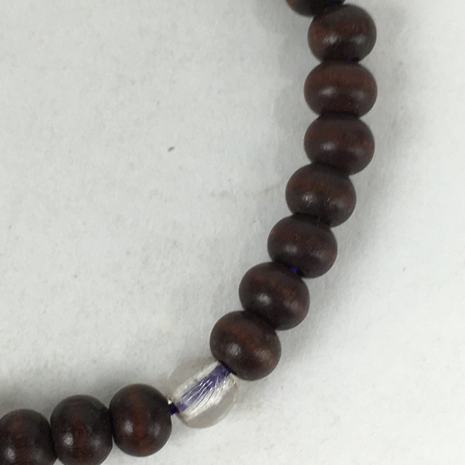 Japanese Buddhist Prayer Beads Vtg Wood Brown Juzu Small Rosary Bracelet JZ88