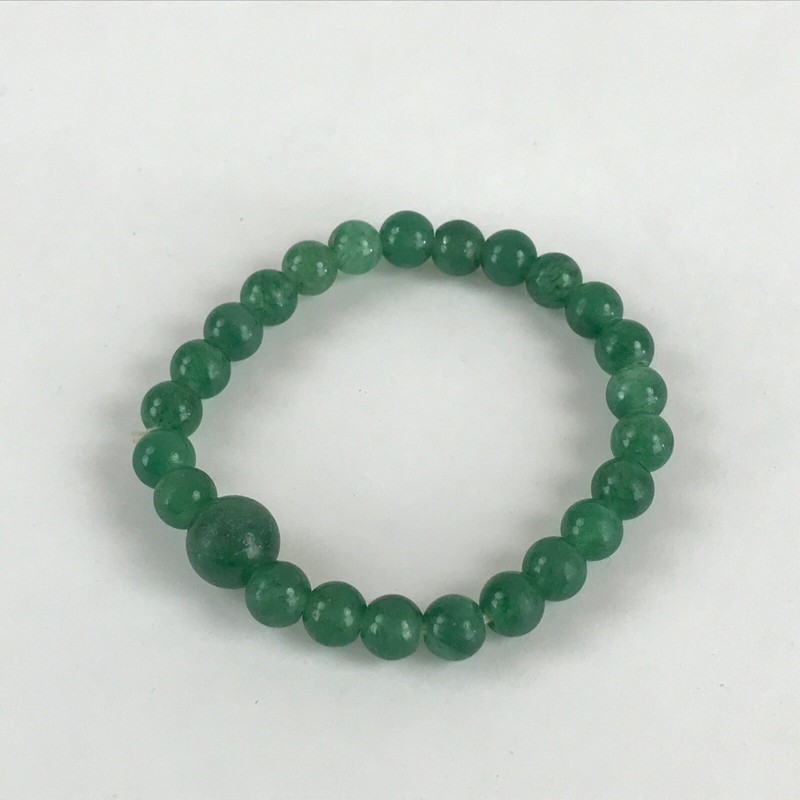 Japanese Buddhist Prayer Beads Worship Vtg Juzu Rosary Bracelet Green Agate JZ12