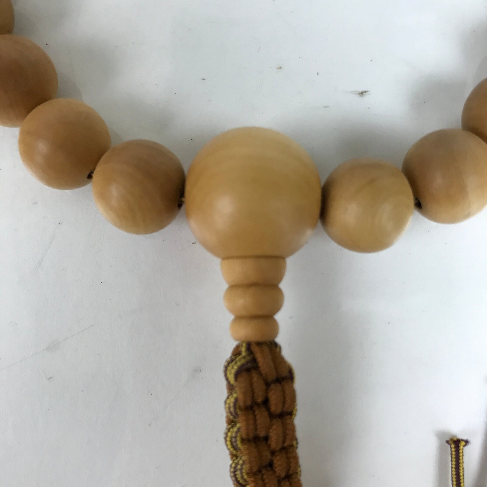 Japanese Buddhist Prayer Bracelet Kyonenju Beads Tsuge Wood Tiger Stone JZ160