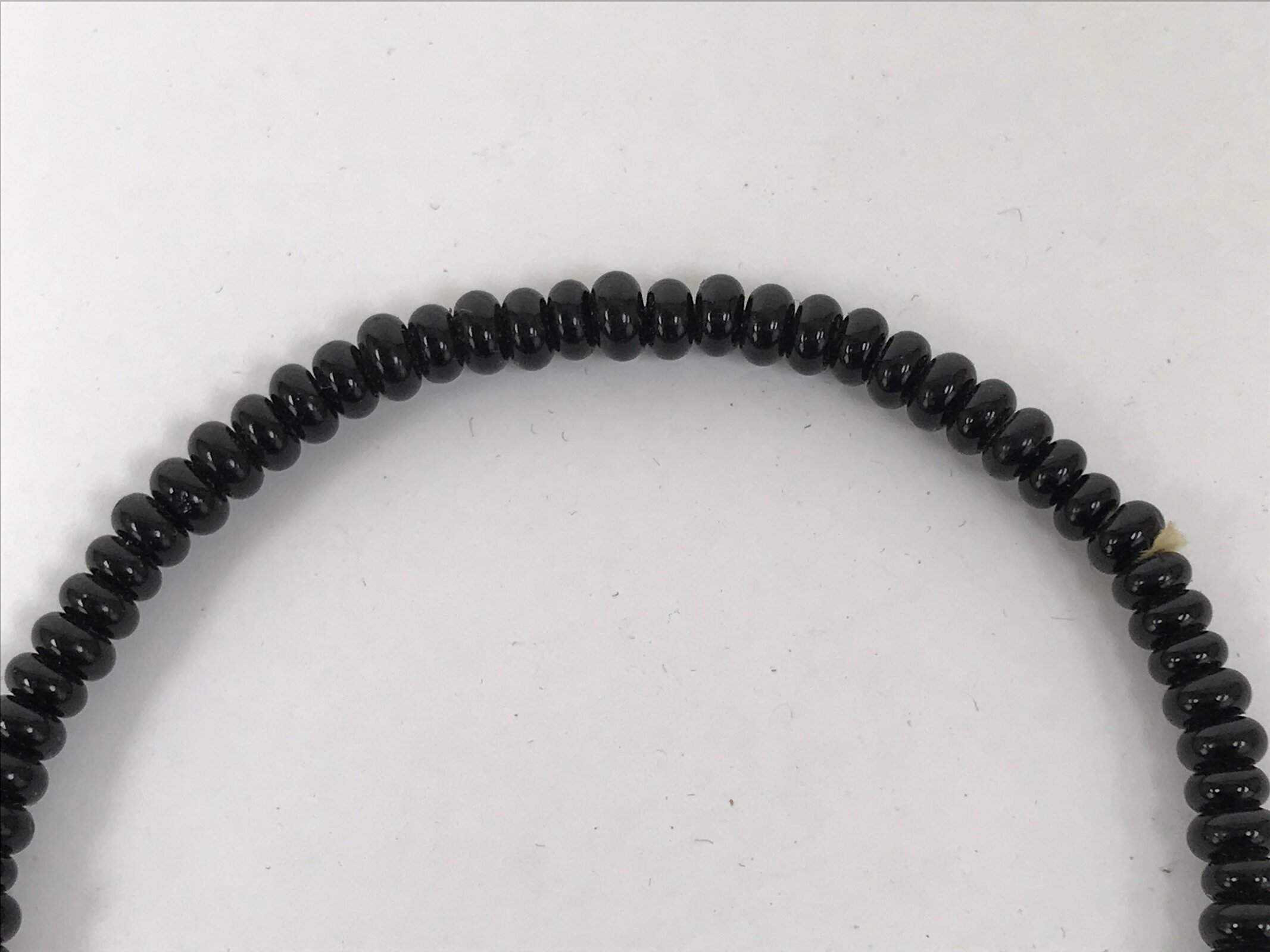 Japanese Buddhist Prayer Bracelet Vtg Juzu Black Orange Glass Beads Tassel JZ183