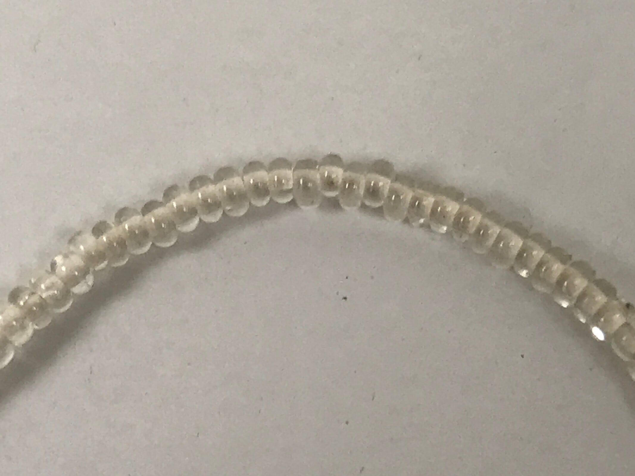 Japanese Buddhist Prayer Bracelet Vtg Juzu Clear Glass Beads Purple Tassel JZ188