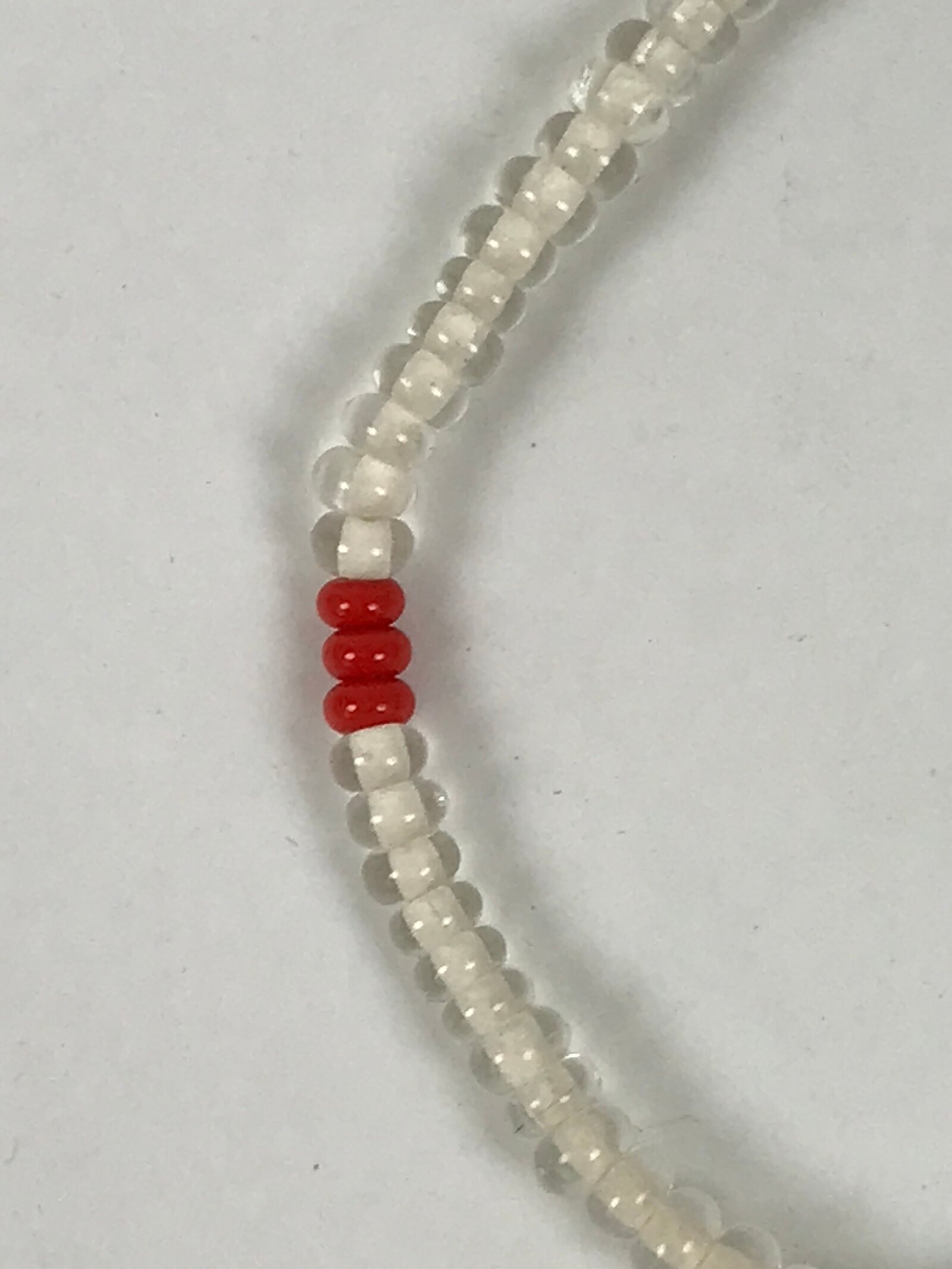 Japanese Buddhist Prayer Bracelet Vtg Juzu Clear Glass Beads Purple Tassel JZ188