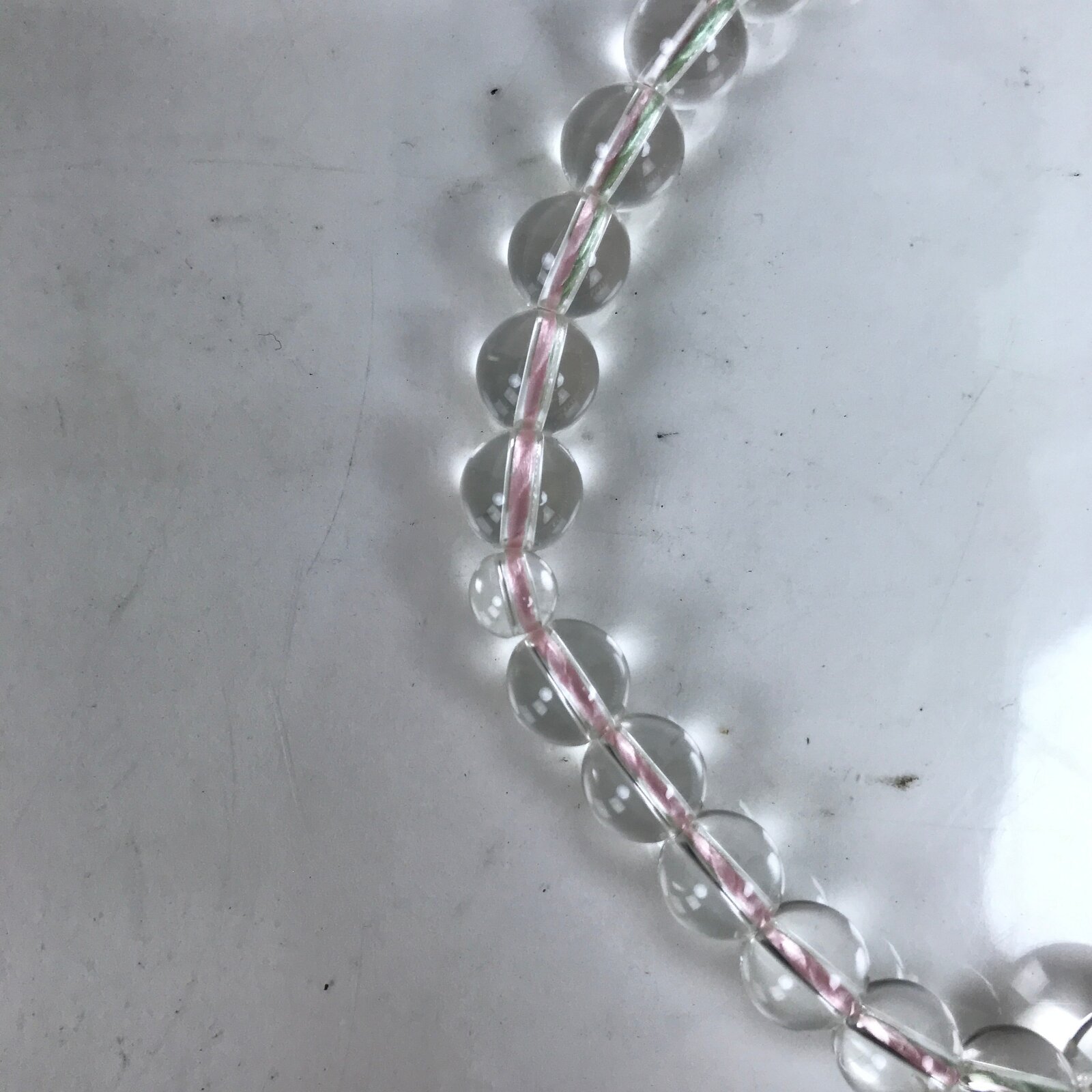 Japanese Buddhist Prayer Bracelet Vtg Kyonenju Juzu Beads Quartz Silk JZ161