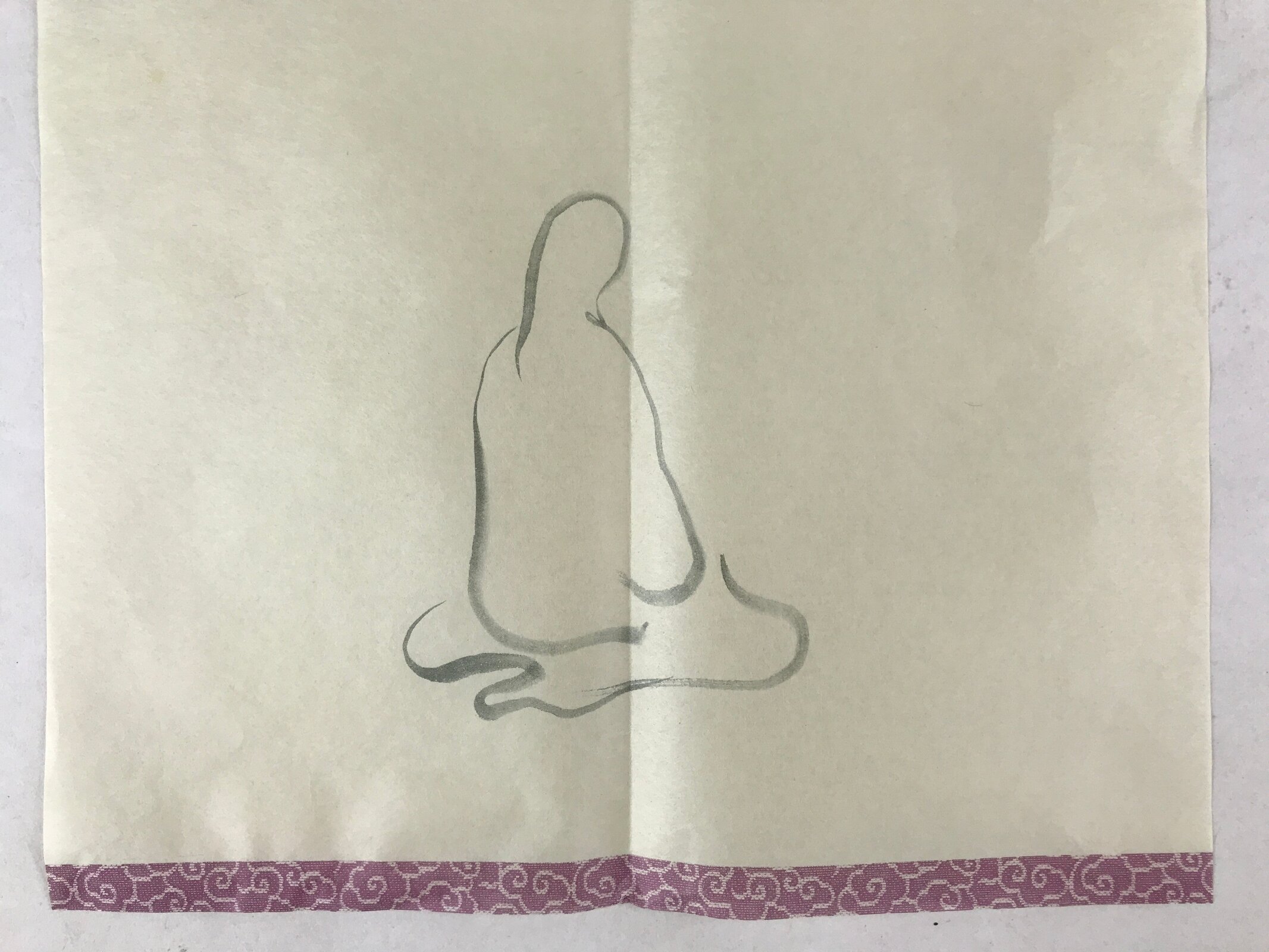 Japanese Calligraphy Moon Zazen Poem Shinohara Daisuke Chagake Kakejiku FL280