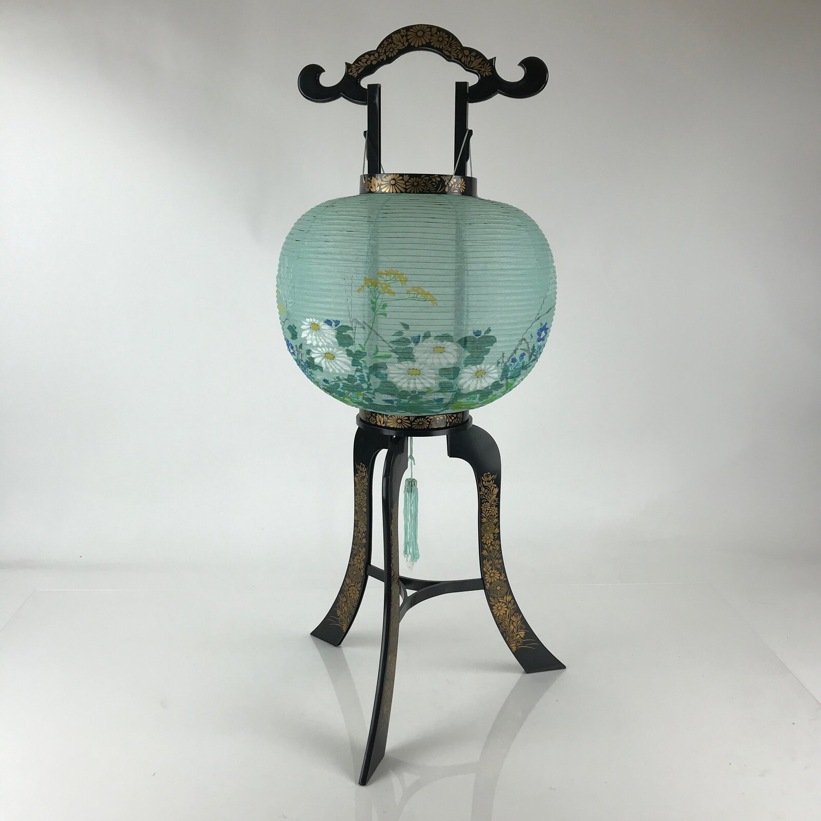 Japanese Candle Ouchi Lantern Vtg 3 Legs Standing Chochin Obon Festival LT56