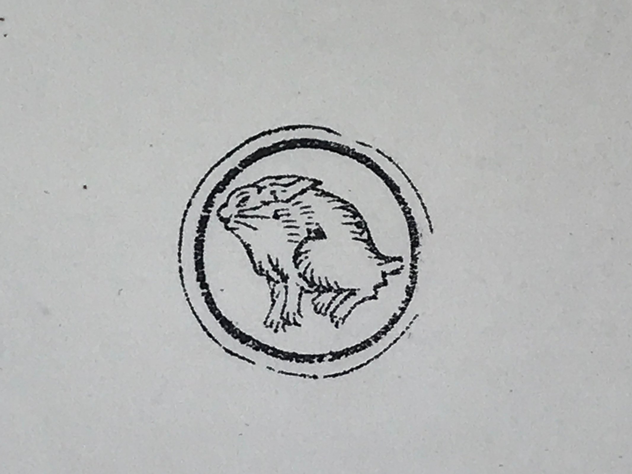 Japanese Carved Rubber Stamp Hare Rabbit Vtg Sponge Base Stationary HS185