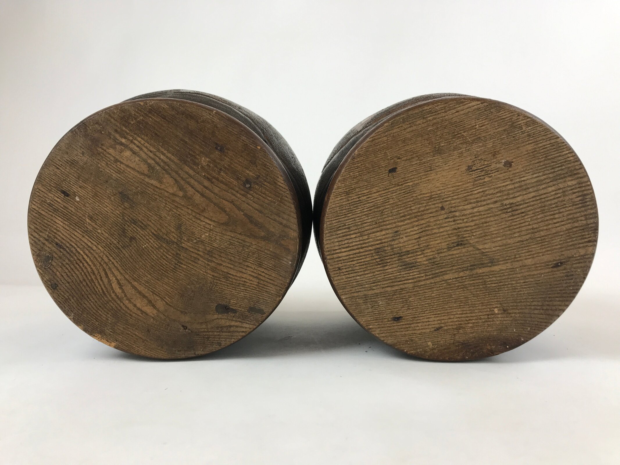 Japanese Carved Wooden Brazier Fire Pit Vtg Hibachi Copper Insert 2pc Set H46