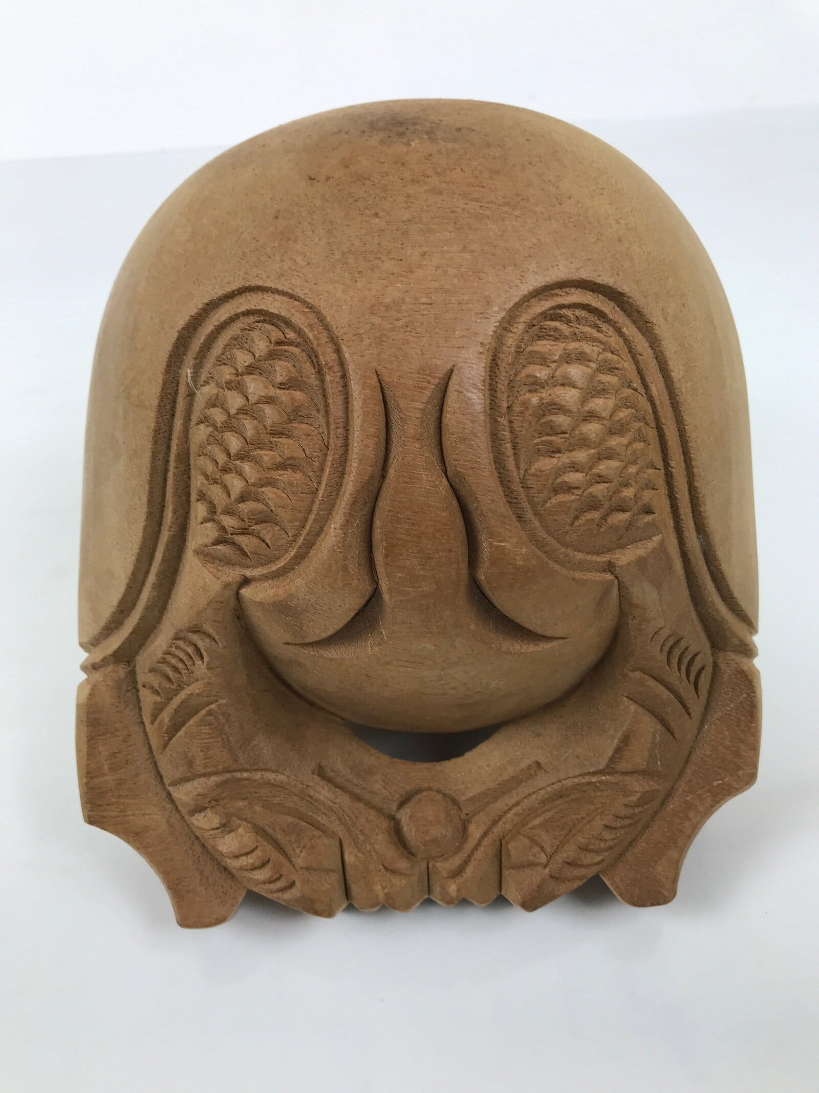 Japanese Carved Wooden Buddhist Drum Mokugyo Set Vtg Altar Fitting Butsugu BA846