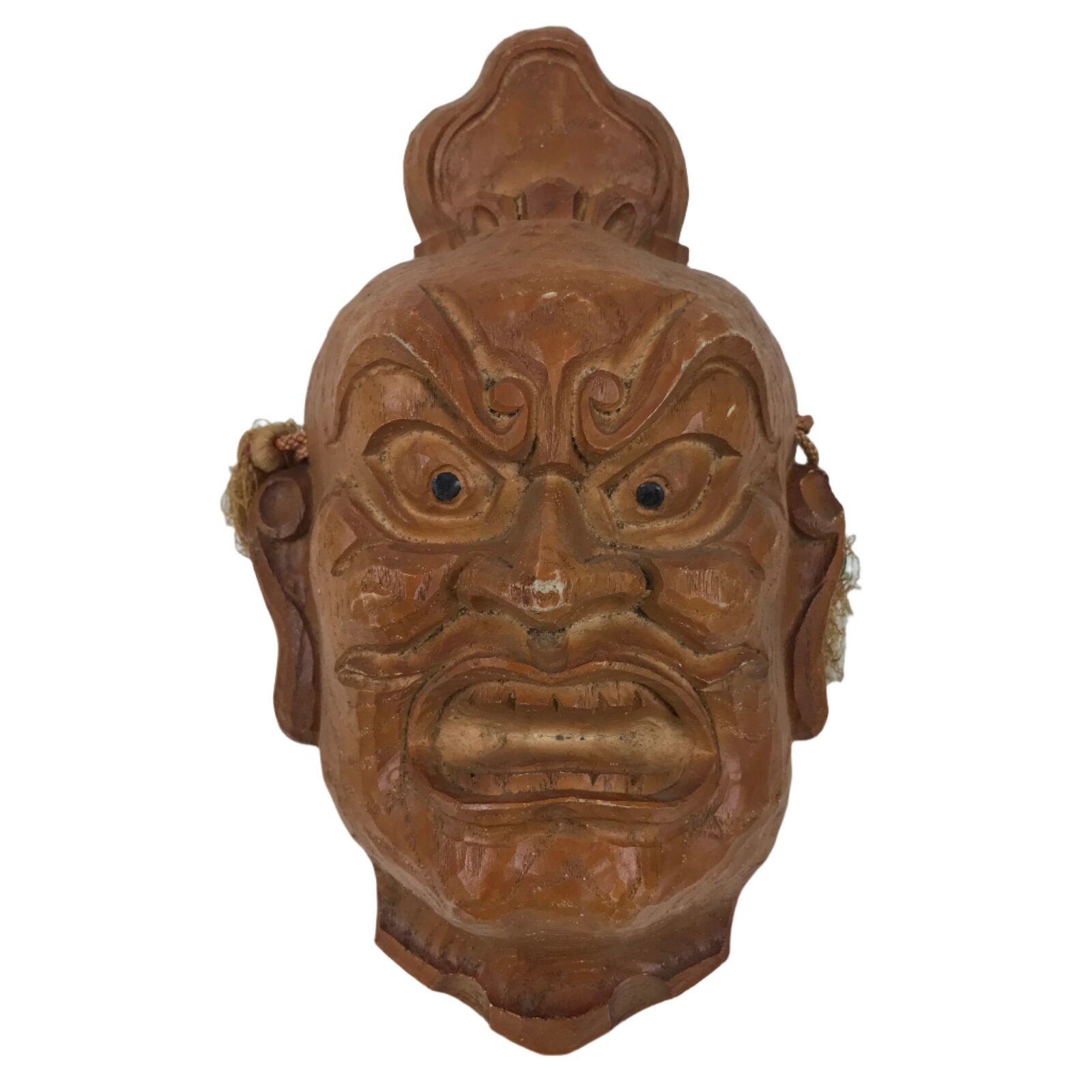 Japanese Carved Wooden Guardian Nio Agyou Mask Vtg Buddhism Todaiji Temple OM67