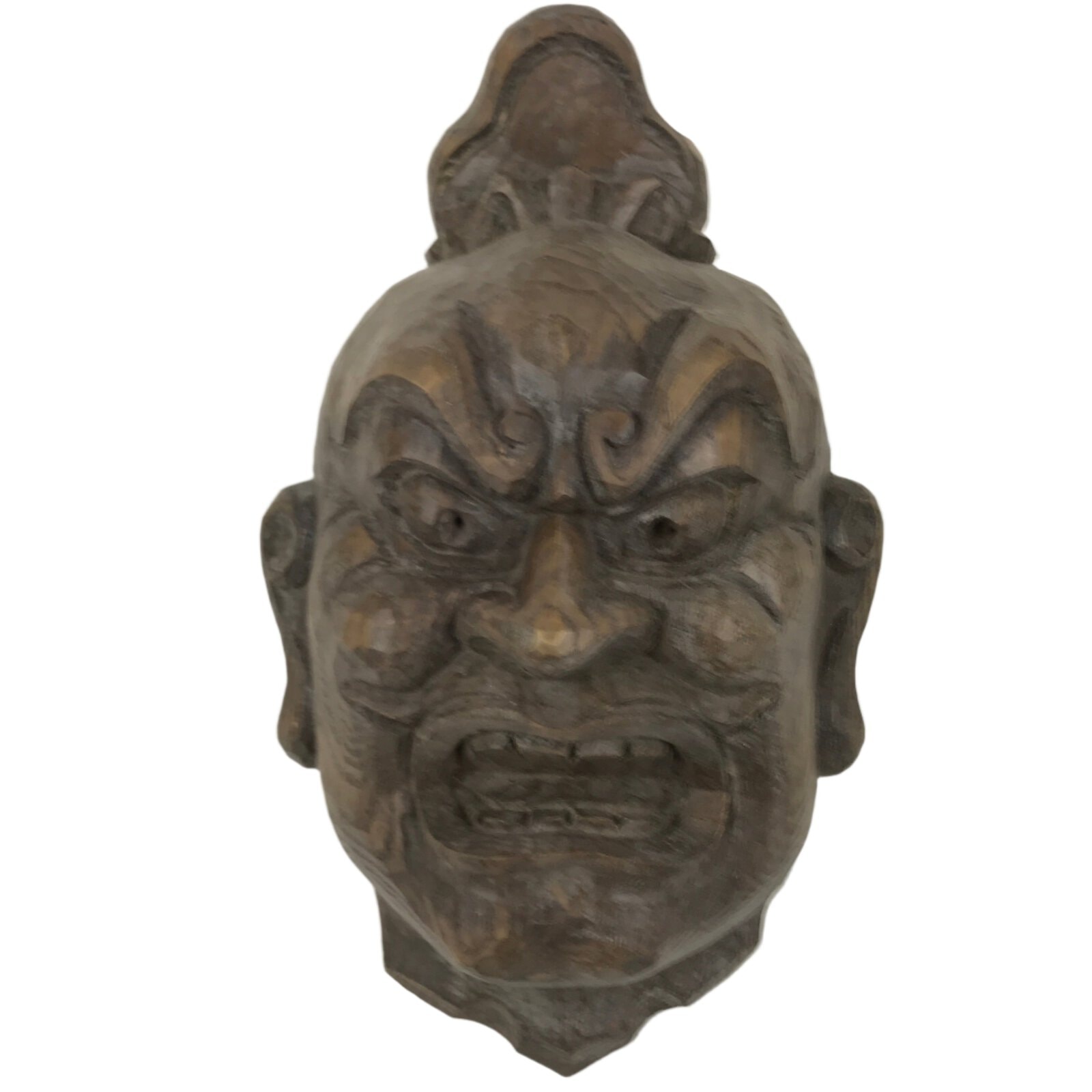 Japanese Carved Wooden Guardian Nio Agyou Mask Vtg Buddhism Todaiji Temple OM68