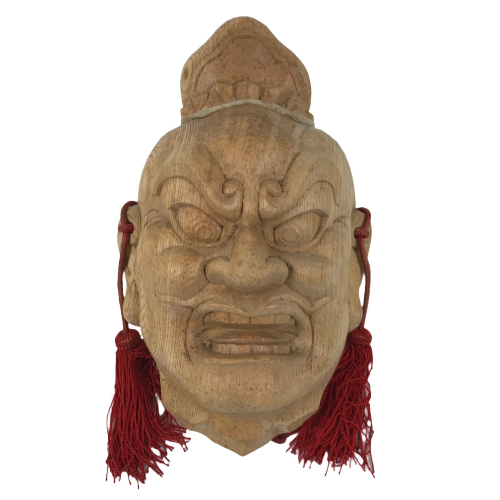 Japanese Carved Wooden Guardian Nio Agyou Mask Vtg Buddhism Todaiji Temple OM69