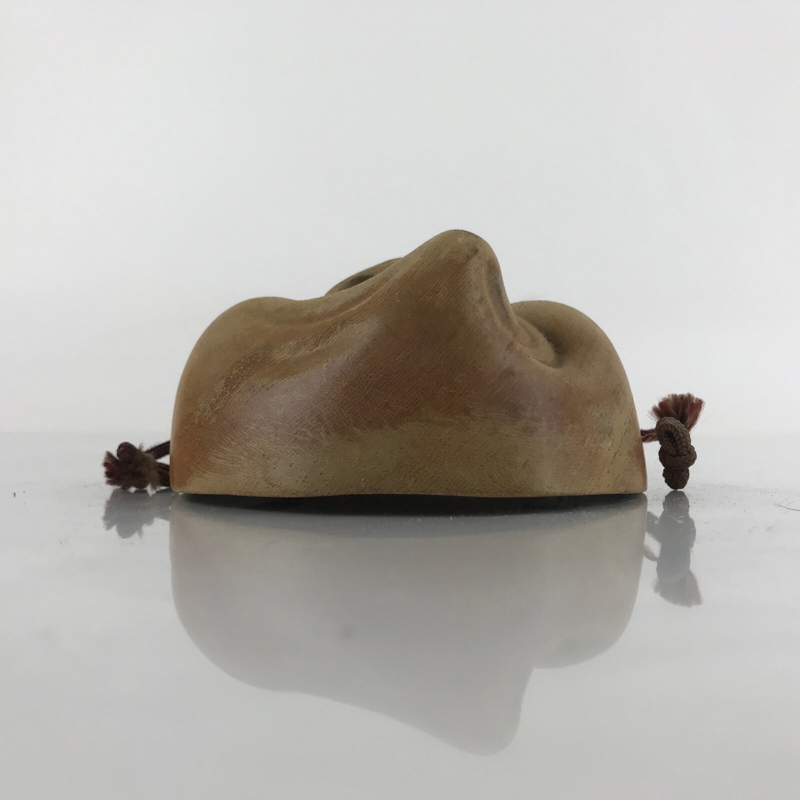 Japanese Carved Wooden Noh Mask Hyottoko Vtg Comical Nohmen Kagura Dance OM41