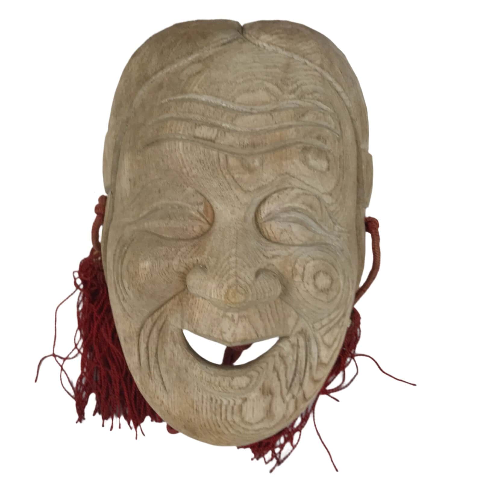 Japanese Carved Wooden Noh Mask Uba Vtg Old Woman Nohmen Kagura Dance OM71
