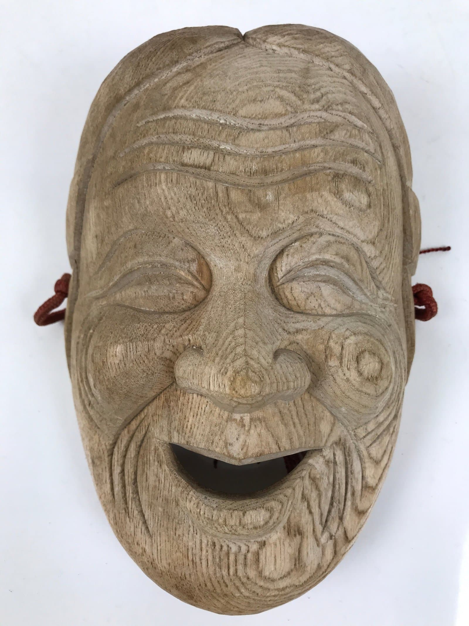 Japanese Carved Wooden Noh Mask Uba Vtg Old Woman Nohmen Kagura Dance OM71