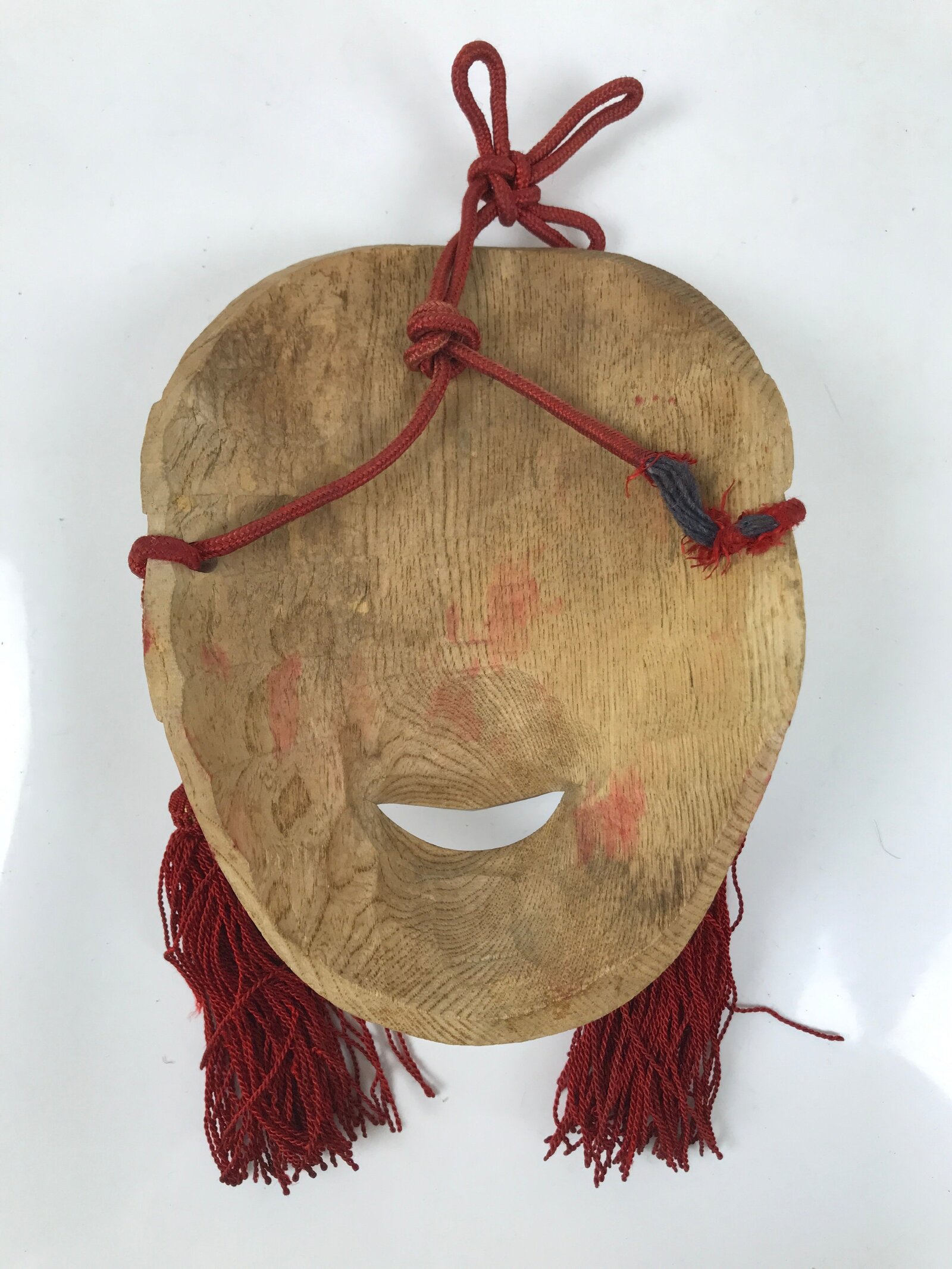 Japanese Carved Wooden Noh Mask Uba Vtg Old Woman Nohmen Kagura Dance OM71