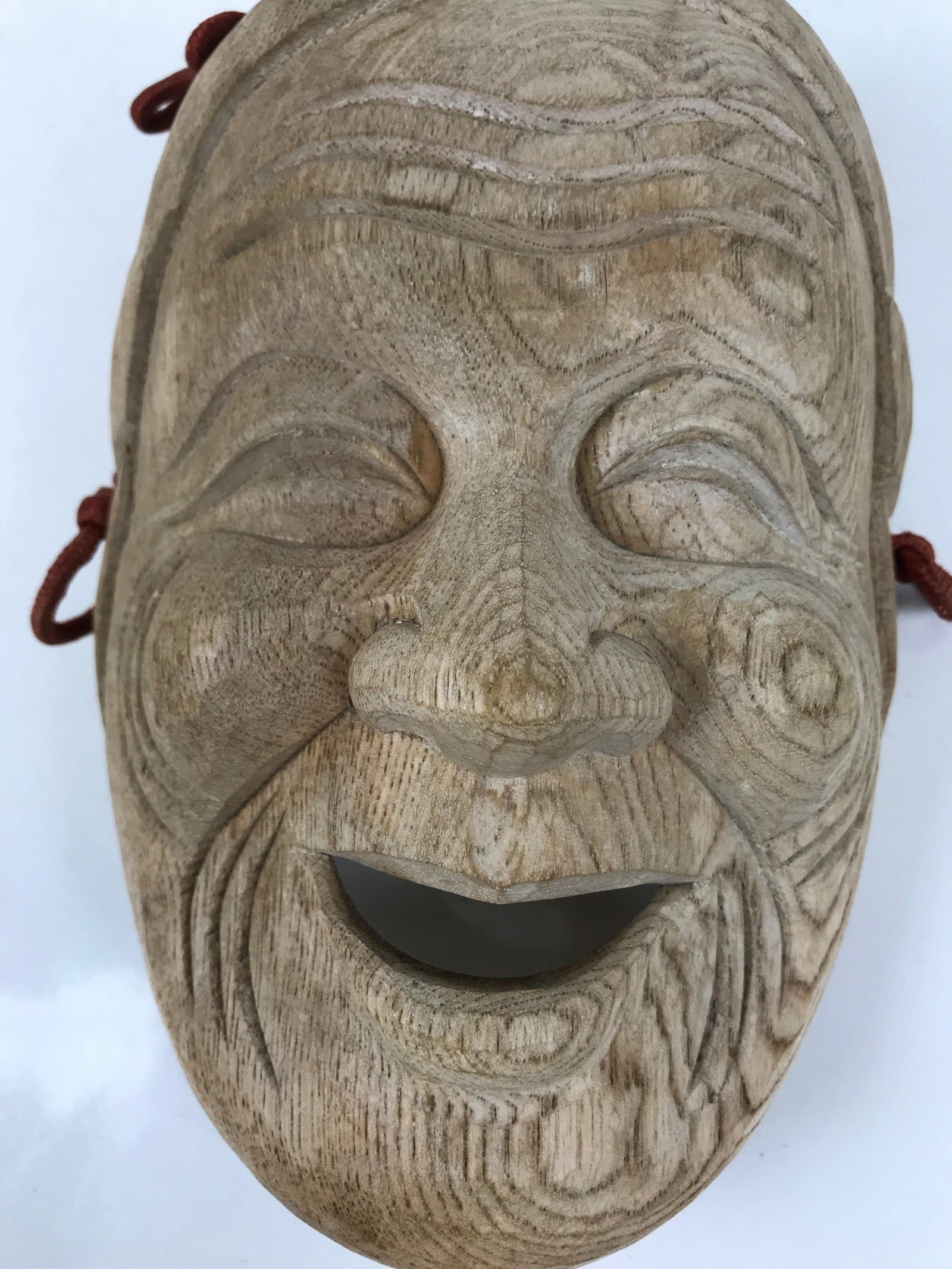 Japanese Carved Wooden Noh Mask Uba Vtg Old Woman Nohmen Kagura Dance OM71