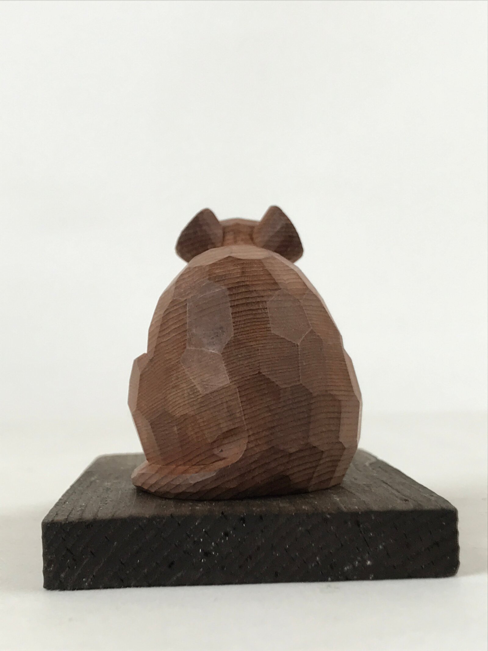 Japanese Carved Wooden Rat Figurine Vtg Zodiac Traditional Craft Brown BD969