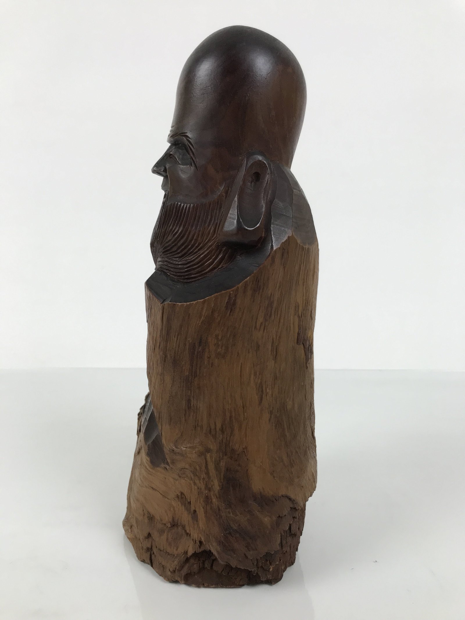 Japanese Carved Wooden Statue Vtg Fukurokuju 7 Lucky Gods Longevity Wealth ST92