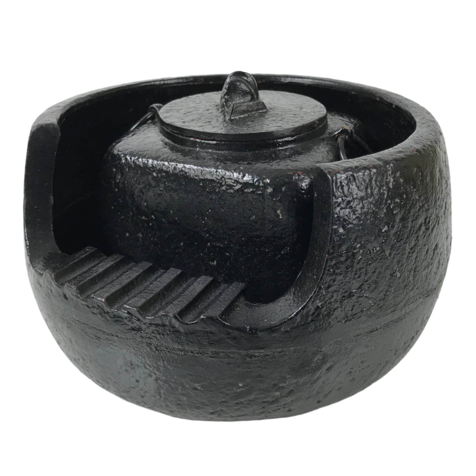 Japanese Cast Iron Kettle Brazier Decorative Chagama Tea Ceremony Pot C30