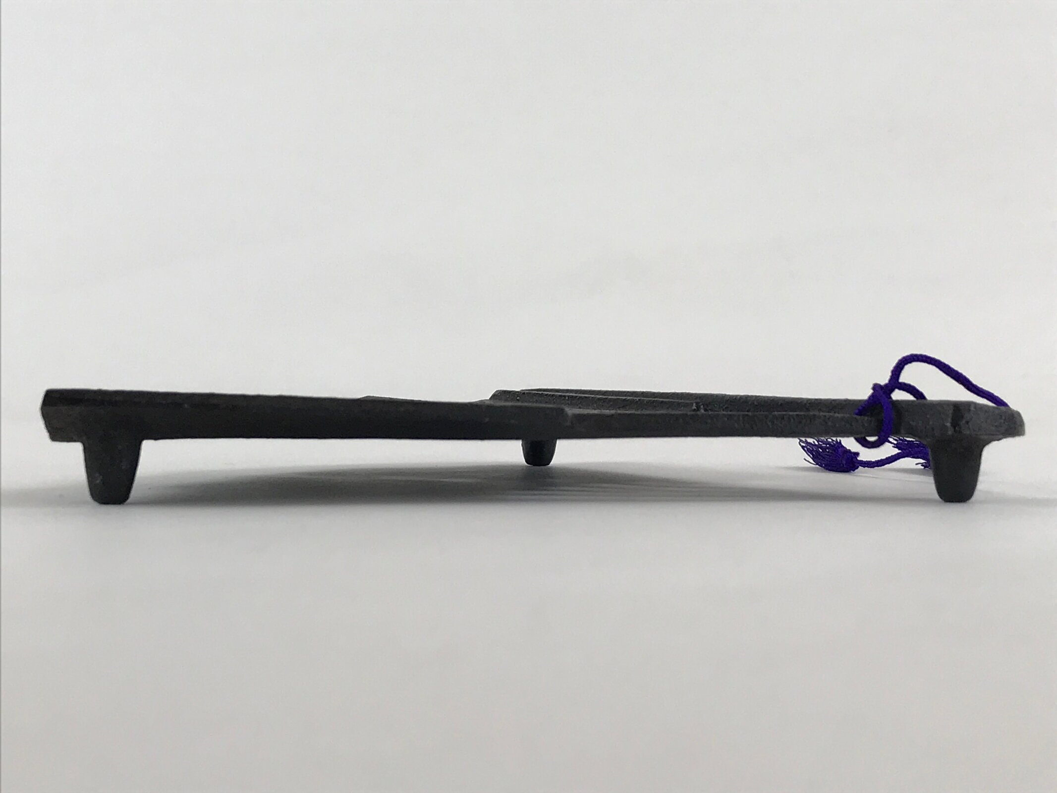 Japanese Cast Iron Trivet Vtg Nanbu Tekki Nabeshiki Sensu Folding Fan Black T102